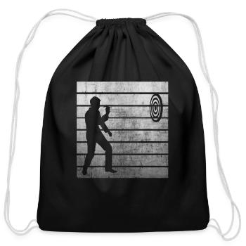 Dart Player Men Darts Retro Dartboard 180 - Cotton Drawstring Bag - black - Front