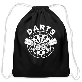 Darts Dartboard Men Dart Player 180 Retro - Cotton Drawstring Bag - black - Front