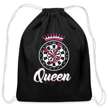 Darts Queen Dartboard 180 Women Dart Player Girl - Cotton Drawstring Bag - black - Front