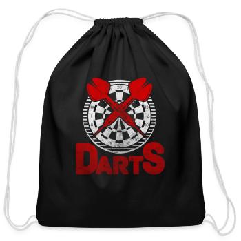 Darts Retro Dartboard 180 Men Dart Player - Cotton Drawstring Bag - black - Front