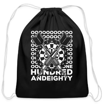 Darts Retro Dartboard Men Dart Player 180 - Cotton Drawstring Bag - black - Front