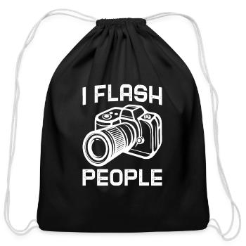 I Flash People - Cotton Drawstring Bag - black - Front