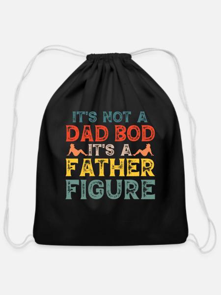 Father Figure - Cotton Drawstring Bag - black