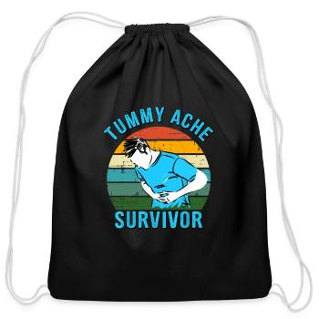Vintage Tummy Ache Survivor - Cotton Drawstring Bag - black - Front