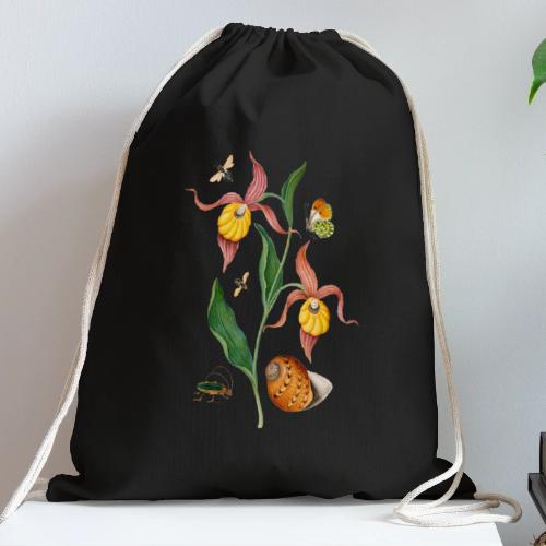 Lady Slipper Orchid - Cotton Drawstring Bag