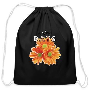 modern nice optimistic days - Cotton Drawstring Bag - black - Front