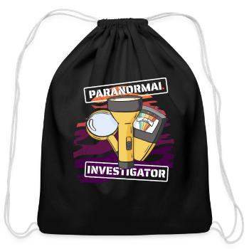 Paranormal Investigator Costume Funny - Cotton Drawstring Bag - black - Front