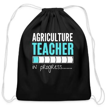 agriculture teacher in progress - Cotton Drawstring Bag - black - Front