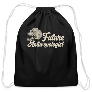 Future Anthropologist Prehistoric Anthropology - Cotton Drawstring Bag - black - Front