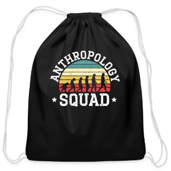 Anthropology Squad Science Prehistoric Archaeology - Cotton Drawstring Bag - black - Front