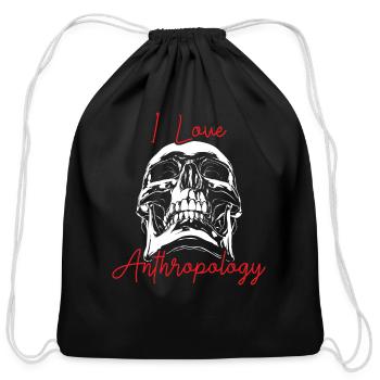 Love Anthropology Science Prehistoric Archaeology - Cotton Drawstring Bag - black - Front