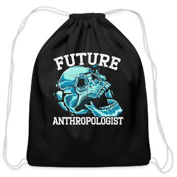 Future Anthropologist Prehistoric Anthropology - Cotton Drawstring Bag - black - Front