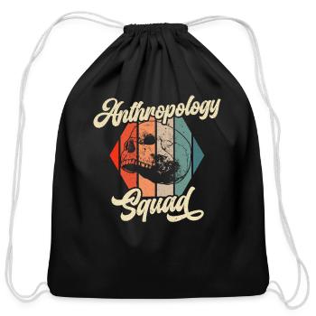 Anthropology Squad Science Prehistoric Archaeology - Cotton Drawstring Bag - black - Front