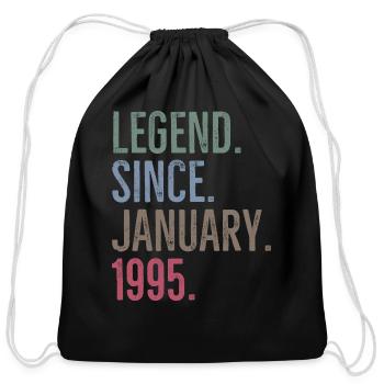 Legend Since January 1995 - Cotton Drawstring Bag - black - Front