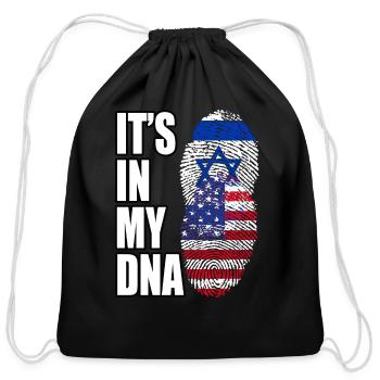 Israel And American Mix Heritage DNA Flag - Cotton Drawstring Bag - black - Front