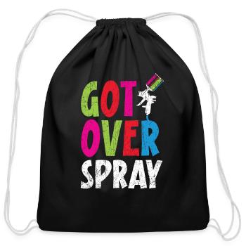 Got Over Spray Car Detailing Auto Body Painter - Cotton Drawstring Bag - black - Front