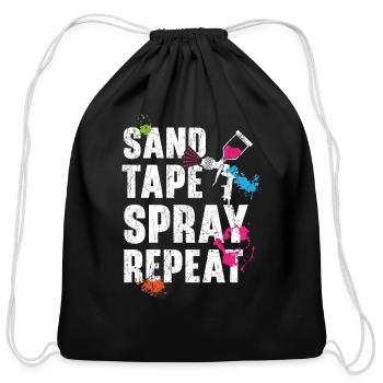 Sand Tape Spray Repeat Car Auto Body Painter - Cotton Drawstring Bag - black - Front