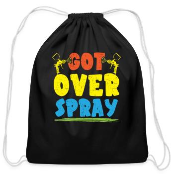 Got Over Spray Car Detailing Auto Body Painter - Cotton Drawstring Bag - black - Front