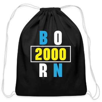 2000 Born Classic Decade Vintage Year Generation Z - Cotton Drawstring Bag - black - Front