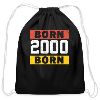 2000 Born Classic Decade Vintage Year Generation Z - Cotton Drawstring Bag - black - Front