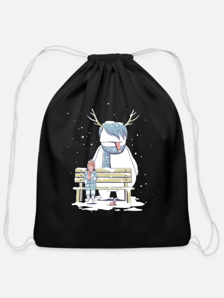 Yummy - Cotton Drawstring Bag - black