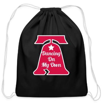 I'm Just Dancing On My Own Philly Baseball Retro - Cotton Drawstring Bag - black - Front