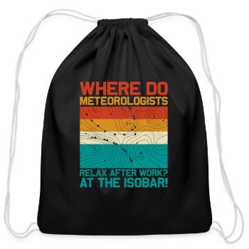 Where Do Meteorologists Relax At The Isobar Meteor - Cotton Drawstring Bag - black - Front