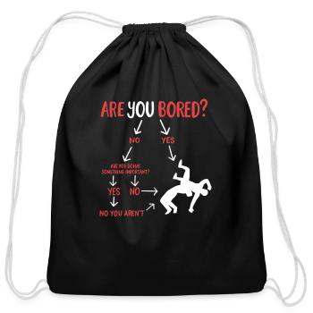 Wrestling - Cotton Drawstring Bag - black - Front