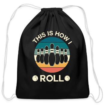 bowling - Cotton Drawstring Bag - black - Front