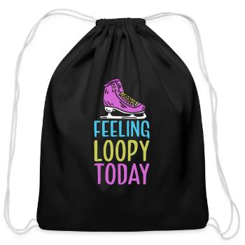 Ice Skating Figure Skating Pun Skates - Cotton Drawstring Bag - black - Front