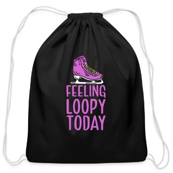 Ice Skating Figure Skating Pun Skates - Cotton Drawstring Bag - black - Front