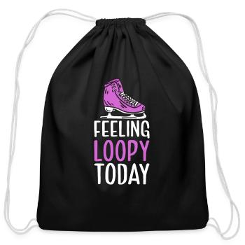 Ice Skating Figure Skating Pun Skates - Cotton Drawstring Bag - black - Front