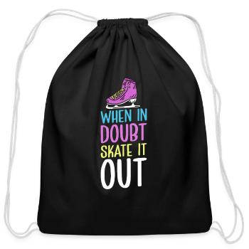 Ice Skating Figure Skating Pun Skates - Cotton Drawstring Bag - black - Front