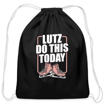 Ice Skating Figure Skating Pun Skates - Cotton Drawstring Bag - black - Front