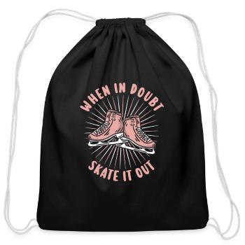 Ice Skating Figure Skating Pun Skates - Cotton Drawstring Bag - black - Front