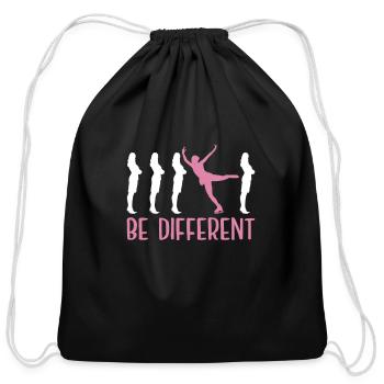 Ice Skating Figure Skating Pun Skates - Cotton Drawstring Bag - black - Front