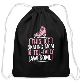 Ice Skating Pun Figure Skating - Cotton Drawstring Bag - black - Front