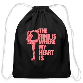 Ice Skating Pun Figure Skating - Cotton Drawstring Bag - black - Front