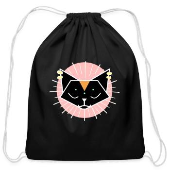 Cat Tribe - Cotton Drawstring Bag - black - Front
