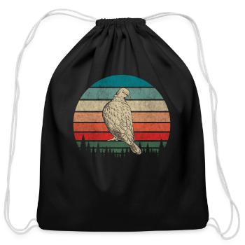 Funny pigeon fancier & pigeon whisperer pigeon - Cotton Drawstring Bag - black - Front