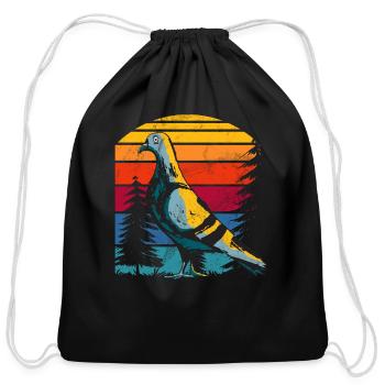 Funny pigeon fancier & pigeon whisperer pigeon - Cotton Drawstring Bag - black - Front
