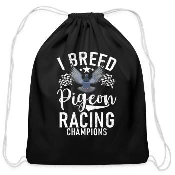 Funny pigeon fancier & pigeon whisperer pigeon - Cotton Drawstring Bag - black - Front