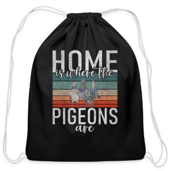 Funny pigeon fancier & pigeon whisperer pigeon - Cotton Drawstring Bag - black - Front