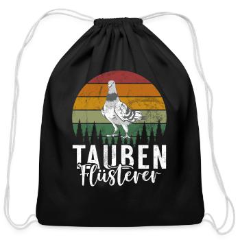 Funny pigeon fancier & pigeon whisperer pigeon - Cotton Drawstring Bag - black - Front