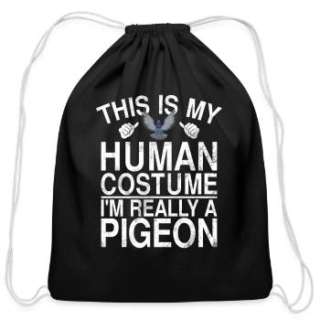 Funny pigeon fancier & pigeon whisperer pigeon - Cotton Drawstring Bag - black - Front