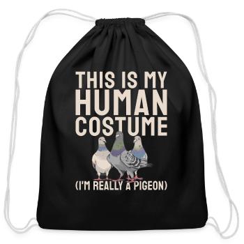 Funny pigeon fancier & pigeon whisperer pigeon - Cotton Drawstring Bag - black - Front