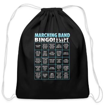 Marching Band Bingo for a Drum Major - Cotton Drawstring Bag - black - Front