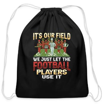 Marching Band Football Design for a Drum Major - Cotton Drawstring Bag - black - Front