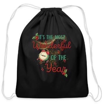 The Most Wonderful Time Of The Year T-Shirt - Cotton Drawstring Bag - black - Front
