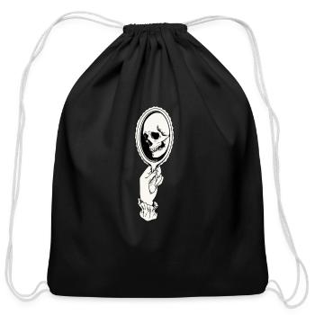 Gothic Skull Mirror Design for a Goth - Cotton Drawstring Bag - black - Front